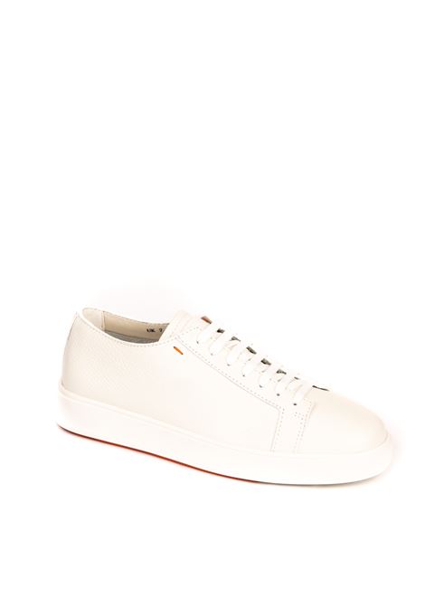 sneaker in pelle bianco SANTONI | 21430PELLE-BIANCO