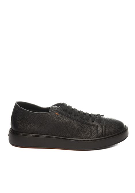 Black biking sneaker SANTONI | 21571PELLE-NERO