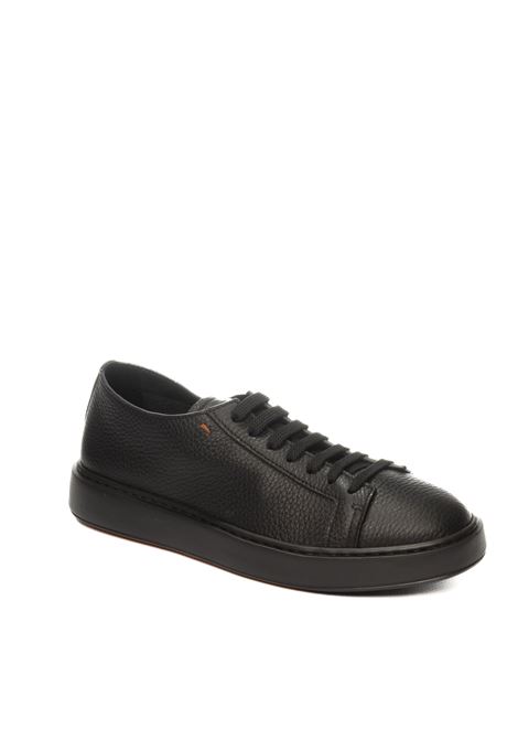 Black biking sneaker SANTONI | 21571PELLE-NERO