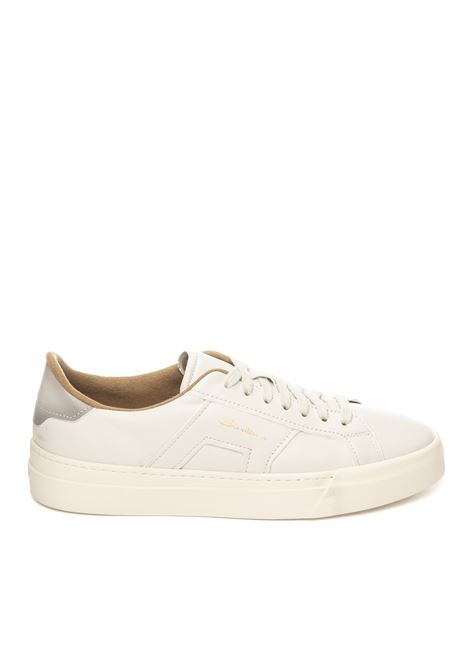 white double duck sneaker SANTONI | 21967PELLE-BIANCO