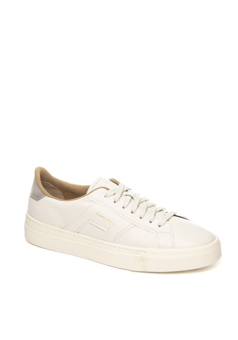 white double duck sneaker SANTONI | 21967PELLE-BIANCO