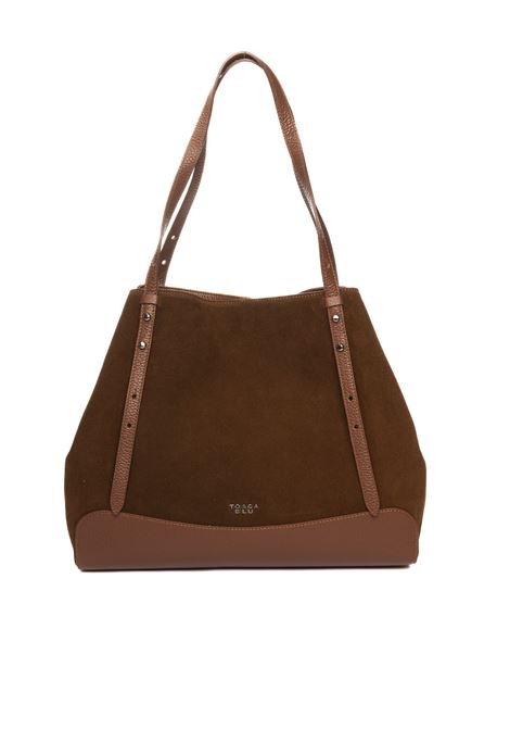 brown suede shopping bag TOSCABLU | TF2430B25CAM-C66