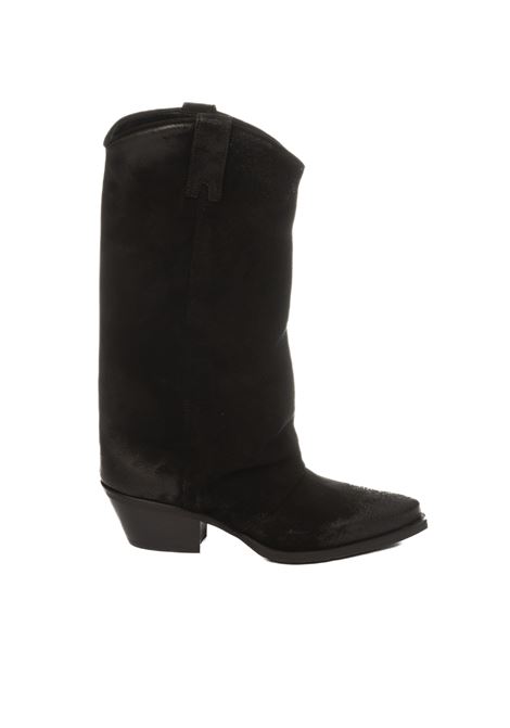 Black suede Texan boot UP44 | DX909INGR-NERO