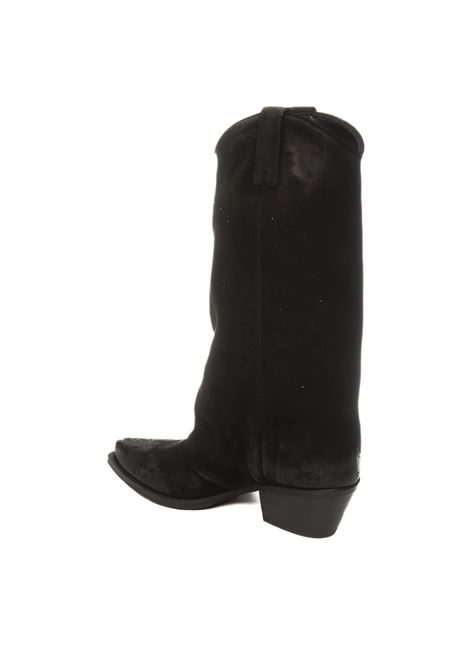 Black suede Texan boot UP44 | DX909INGR-NERO