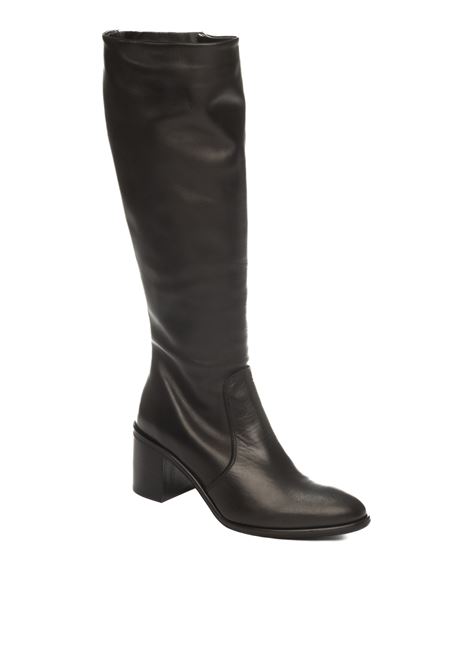 Black leather boot UP44 | EL646VIT-NERO