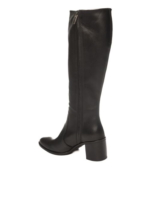 Black leather boot UP44 | EL646VIT-NERO