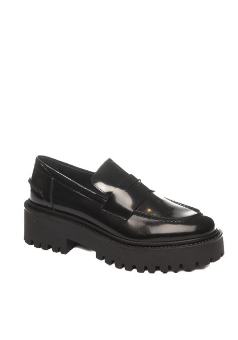 Black leather loafer VSL | 7270ASPORT-NERO