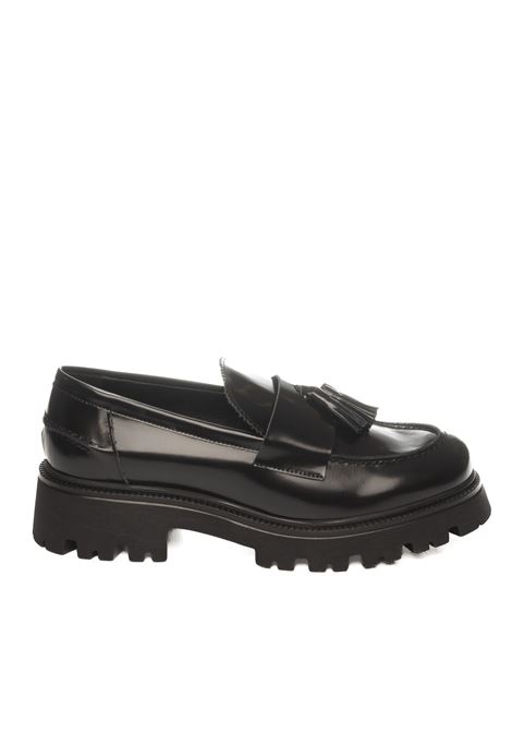 black leather loafer VSL | 7630ASPORT-NERO