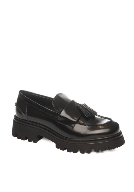 black leather loafer VSL | 7630ASPORT-NERO