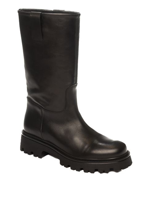 Black leather boot VSL | 7697SIDNEY-NERO