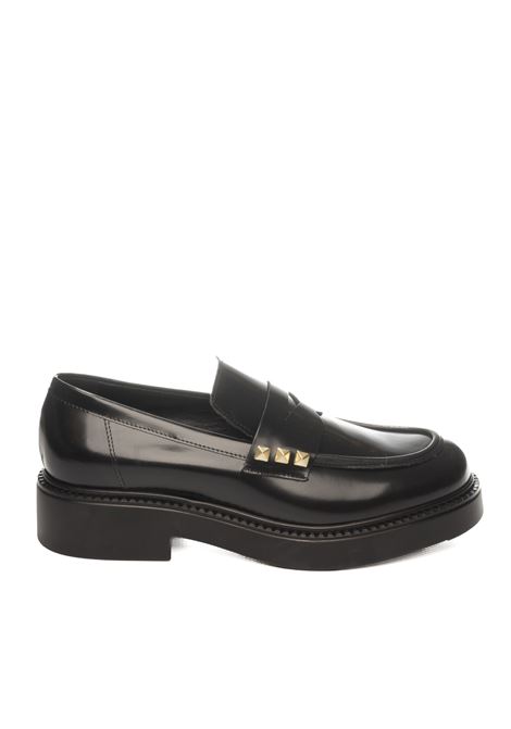 Black leather loafer VSL | 7709ASPORT-NERO