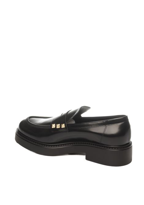 Black leather loafer VSL | 7709ASPORT-NERO