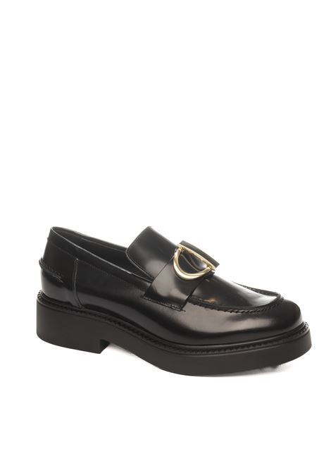 Black leather loafer VSL | 7714ASPORT-NERO