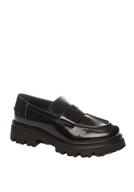 Black leather loafer VSL | 7807ASPORT-NERO