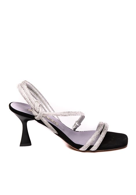 Black 3264 sandal ALBANO | 3264VELOUR-NERO/CRYSTAL