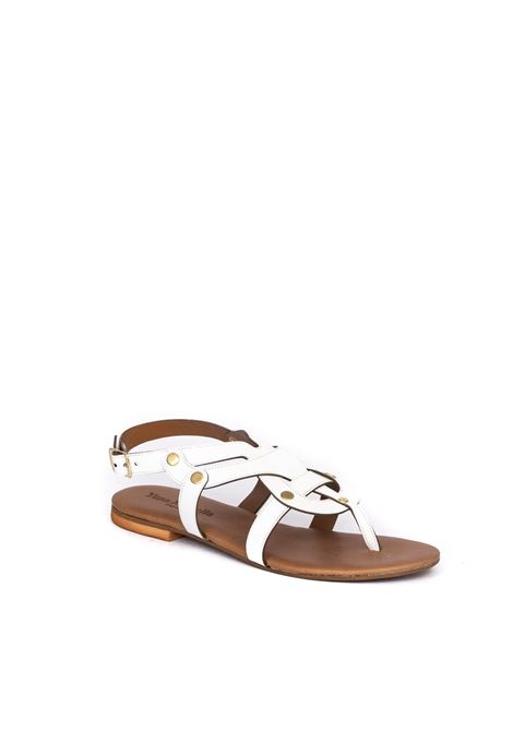 White circles flat sandal AQUACLARA | 1058VERNICE-BIANCO