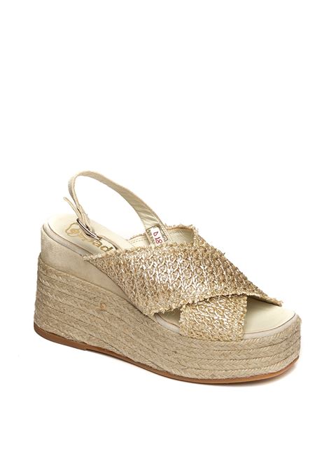 Zeppa ella platino ESPADRILLES | ELLARAFIA-PLATINO