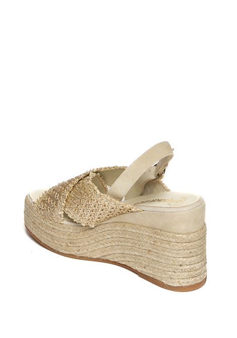 Platinum ella wedge sandal ESPADRILLES | ELLARAFIA-PLATINO