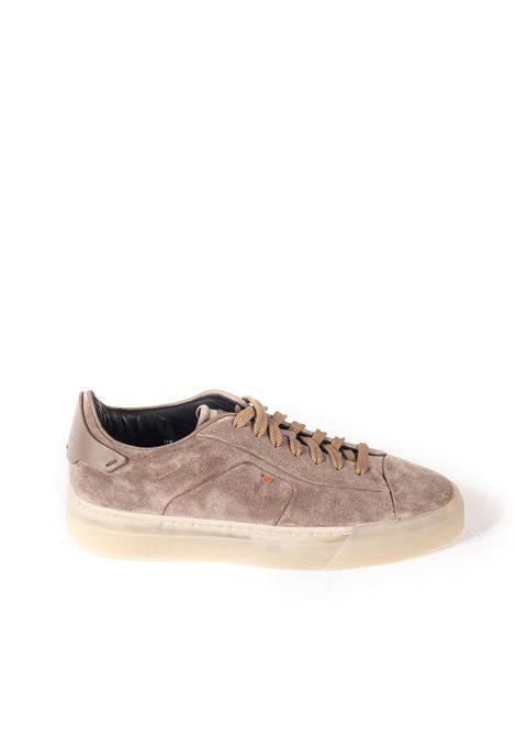 Taupe suede logo sneaker SANTONI | 21553CAM-M45