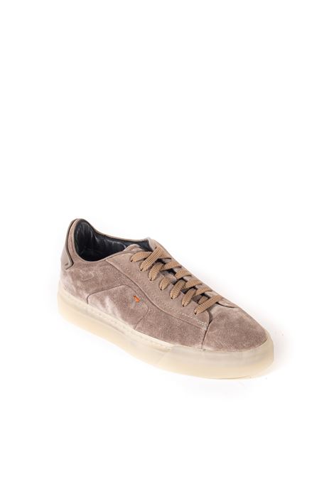 Taupe suede logo sneaker SANTONI | 21553CAM-M45