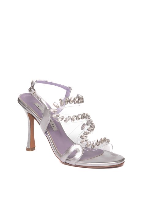 Silver 5256 leather sandal ALBANO | 5256MET-ARGENTO