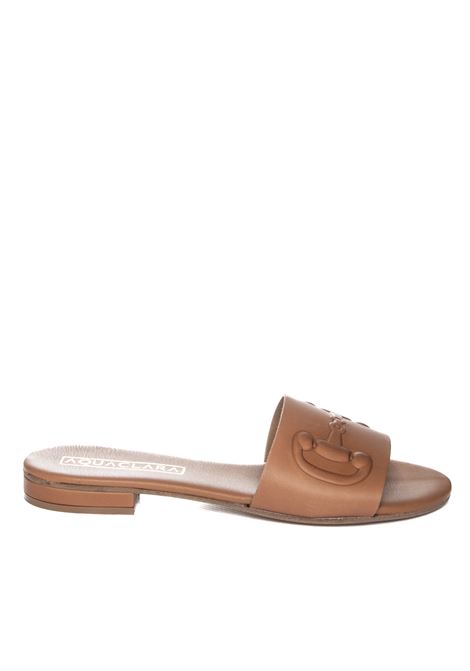 Brown firenze flat sandal AQUACLARA | FIRENZEP20VIT-CUOIO