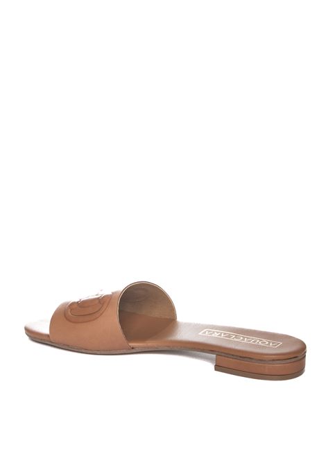 Brown firenze flat sandal AQUACLARA | FIRENZEP20VIT-CUOIO