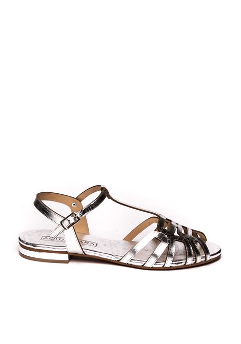 Silver taormina flat sandal AQUACLARA | TAORMINALAM-ARGENTO