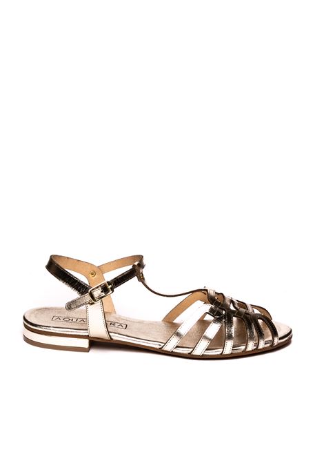 Platinum taormina flat sandal AQUACLARA | TAORMINALAM-PLATINO