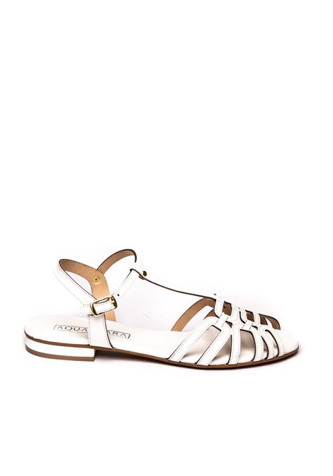 White taormina flat sandal AQUACLARA | TAORMINAPELLE-BIANCO