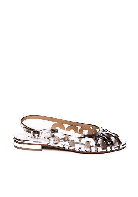 Silver vietri flat sandal AQUACLARA | VIETRILAM-ARGENTO