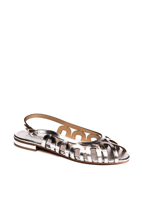 Silver vietri flat sandal AQUACLARA | VIETRILAM-ARGENTO