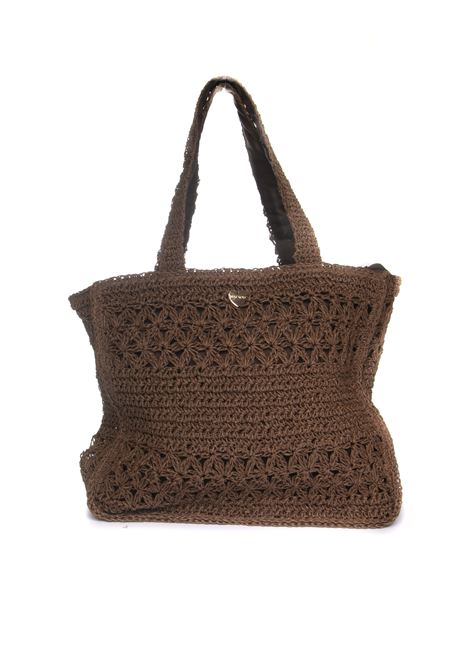 Brown raffia shopping bag HATYOU | BP0309RAFIA-BROWN