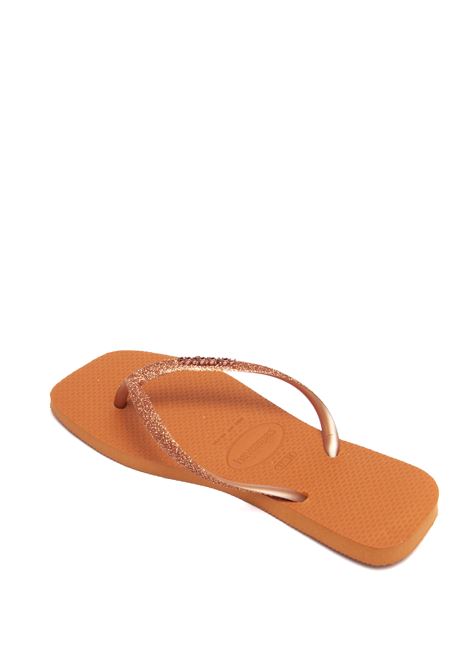 Orange square flip flop sandal HAVAIANAS | 4148102SQUAREGLITTER-4919