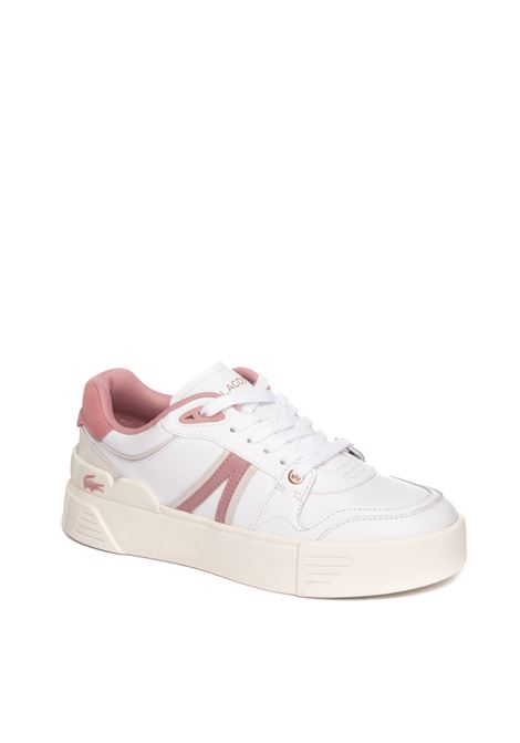 snekaer in pelle logo bianco/rosa LACOSTE | E02644L002-BIA/FUXIA