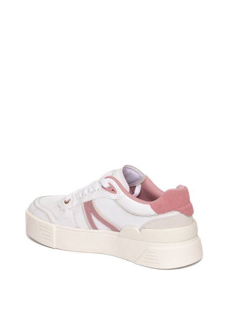 snekaer in pelle logo bianco/rosa LACOSTE | E02644L002-BIA/FUXIA