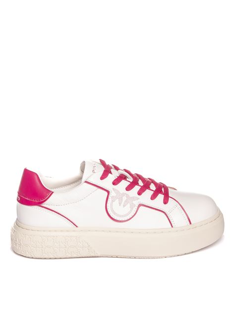 White/pink logo sneaker PINKO | SS0003P016ZV5YOKO01-WHITE/PINK