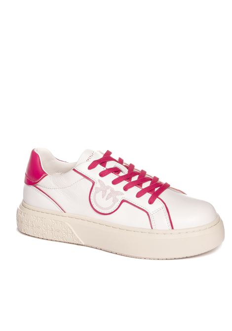 White/pink logo sneaker PINKO | SS0003P016ZV5YOKO01-WHITE/PINK