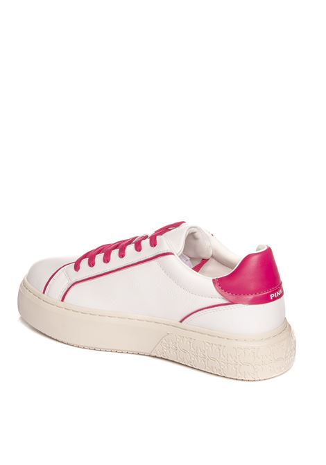 White/pink logo sneaker PINKO | SS0003P016ZV5YOKO01-WHITE/PINK