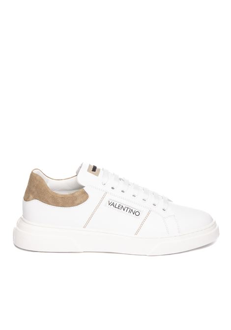 White/beige leather sneaker VALENTINO | 92S3909VITELLO-BIA/CUOIO