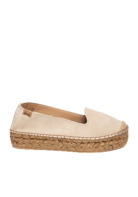 Beige velour espadrillas VIDORRETA | 74500SERRAJE-ARENA