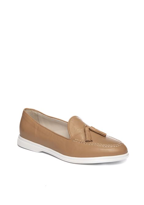 Beige leather loafer VSL | 7557GUANTO-LEGNO