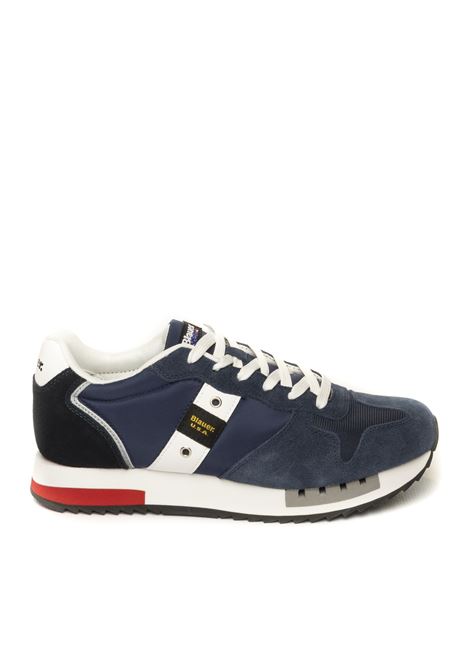 Sneaker queens blu BLAUER | QUEENS01SUEDE/MESH-NVY/ROY