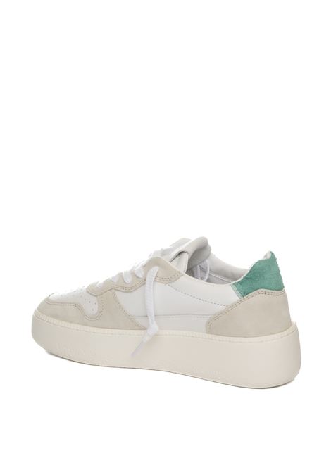 White/green court platofrm sneaker D.A.T.E. | COURTPLATFORMVINT-WHI/GREEN