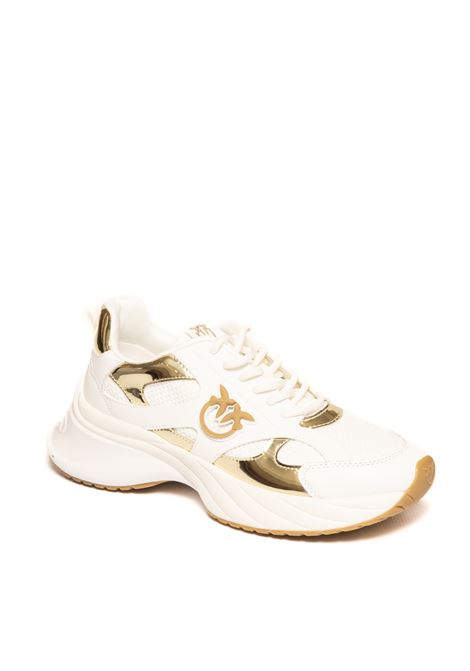 White/gold ariel sneaker PINKO | SS0067E022ZIAARIEL15-WHITE/PLATINUM