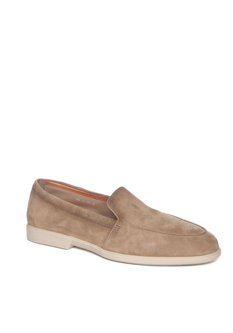 beige suede loafer SANTONI | 18829SUEDE-M13