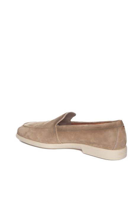 beige suede loafer SANTONI | 18829SUEDE-M13