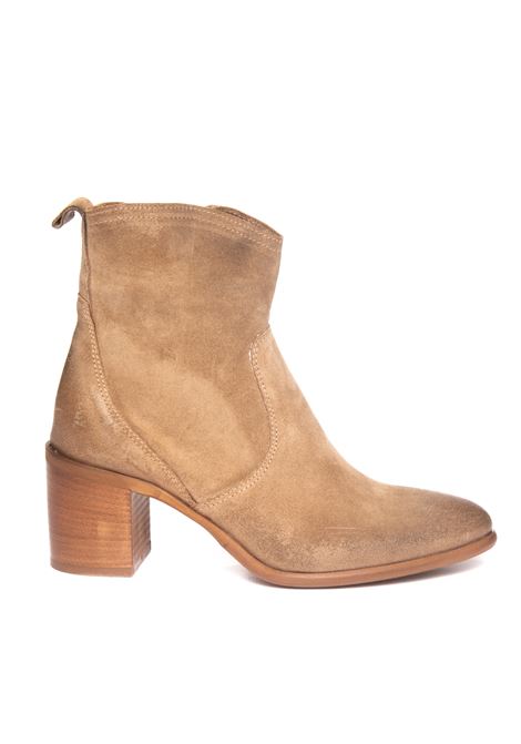 Beige velour ankle boot UP44 | EL771INGR-TORTORA