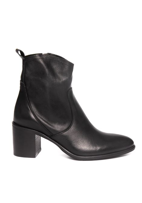 Black leather ankle boot UP44 | EL771VIT-NERO