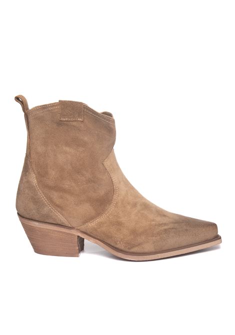 Beige velour ankle boot UP44 | TB380INGR-TORTORA